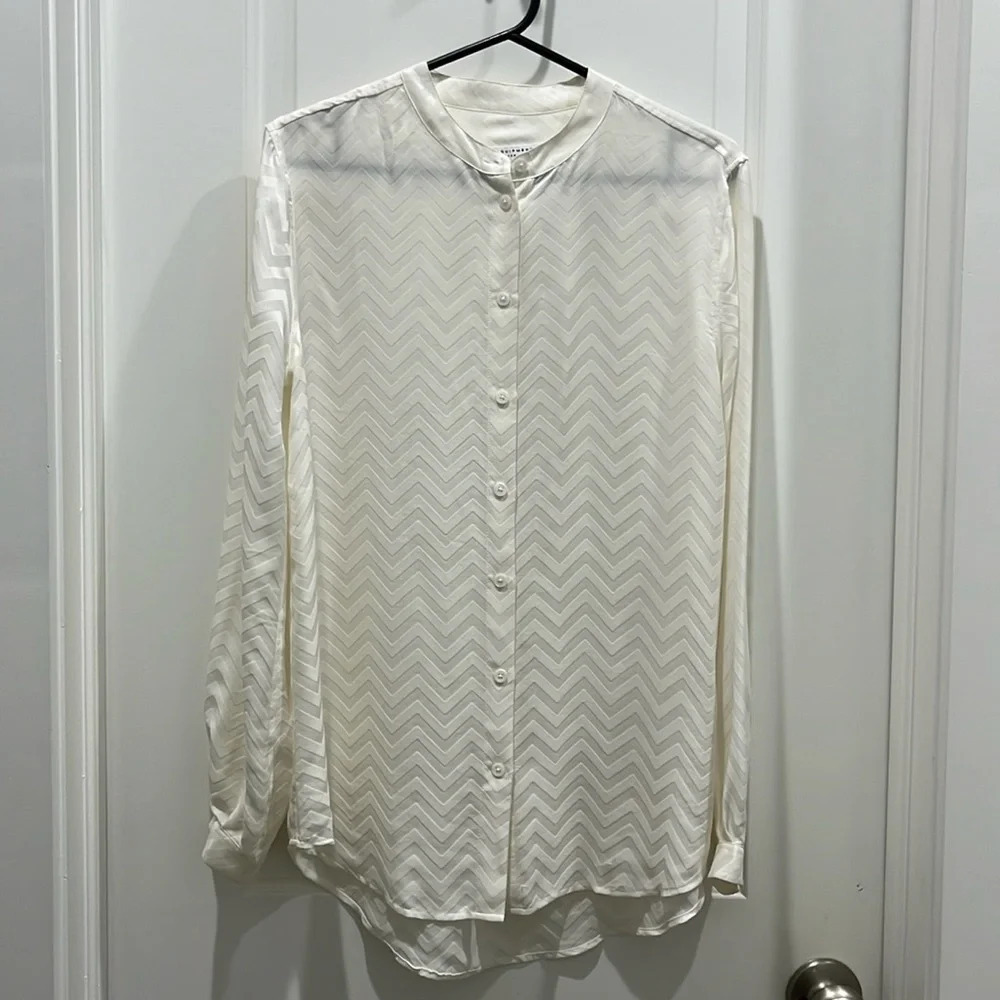 Equipment 'Henri' Chevron Print Silk Button Down Shirt
Blouse Sz XS